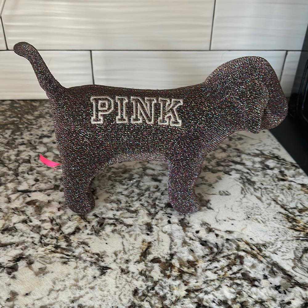 Victorias Secret PINK Iridescent Plush Dog Glitter Bling